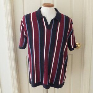 Abercrombie & Fitch Polo Shirt Mens XL Short Sleeve Pullover Stripe Cotton Blend